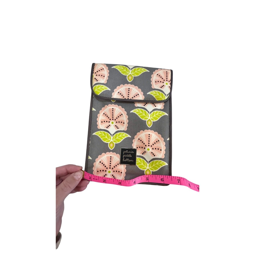 Petunia Pickle Bottom Glazed Diaper Clutch Gray Pink Floral Travel Changing Bag